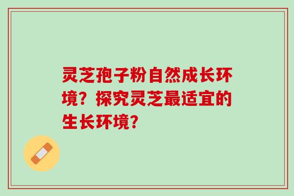 灵芝孢子粉自然成长环境？探究灵芝最适宜的生长环境？