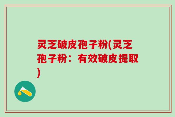 灵芝破皮孢子粉(灵芝孢子粉:有效破皮提取) 灵芝破皮孢子粉(灵芝孢子粉:有效破皮提取)