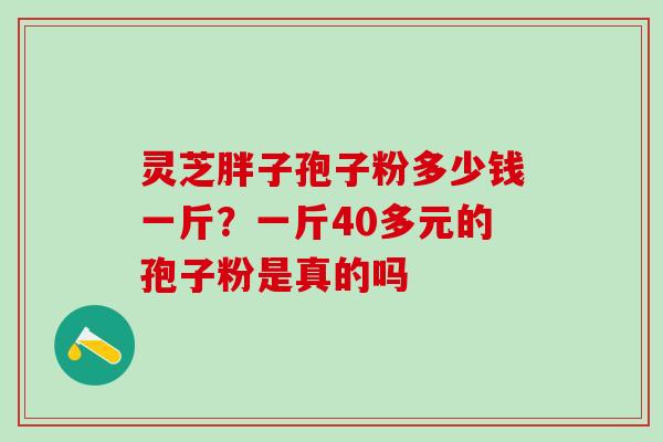灵芝胖子孢子粉多少钱一斤？一斤40多元的孢子粉是真的吗