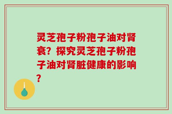 灵芝孢子粉孢子油对肾衰？探究灵芝孢子粉孢子油对肾脏健康的影响？