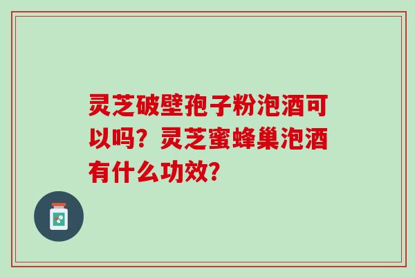 灵芝破壁孢子粉泡酒可以吗？灵芝蜜蜂巢泡酒有什么功效？