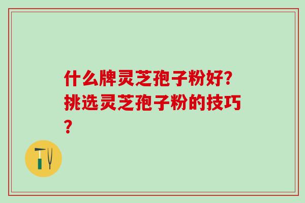 什么牌灵芝孢子粉好？挑选灵芝孢子粉的技巧？