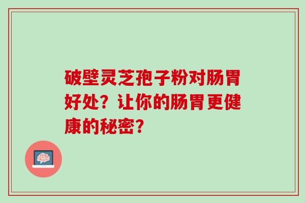 破壁灵芝孢子粉对肠胃好处？让你的肠胃更健康的秘密？