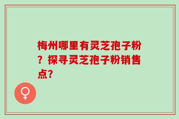 梅州哪里有灵芝孢子粉？探寻灵芝孢子粉销售点？