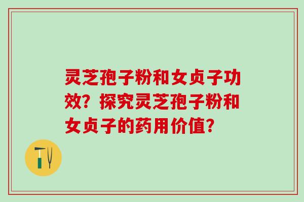 灵芝孢子粉和女贞子功效?探究灵芝孢子粉和女贞子的药用价值? 灵芝孢子粉和女贞子功效?探究灵芝孢子粉和女贞子的药用价值?