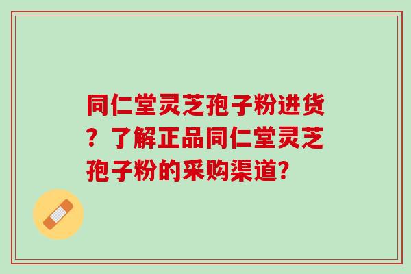 同仁堂灵芝孢子粉进货？了解正品同仁堂灵芝孢子粉的采购渠道？