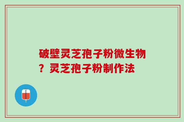 破壁灵芝孢子粉微生物？灵芝孢子粉制作法