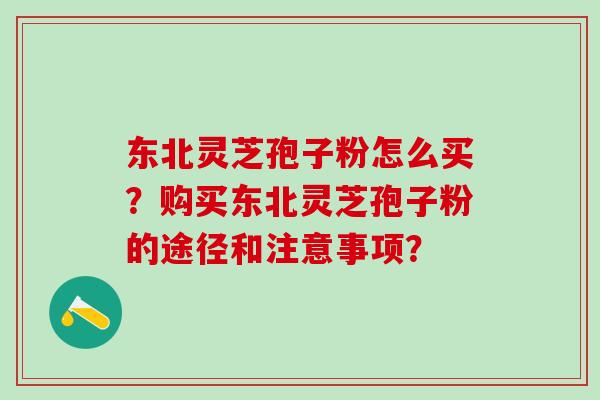 东北灵芝孢子粉怎么买？购买东北灵芝孢子粉的途径和注意事项？