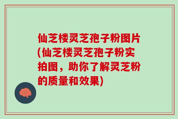 仙芝楼灵芝孢子粉图片(仙芝楼灵芝孢子粉实拍图,助你了解灵芝粉的质量和效果) 仙芝楼灵芝孢子粉图片(仙芝楼灵芝孢子粉实拍图,助你了解灵芝粉的质量和效果)
