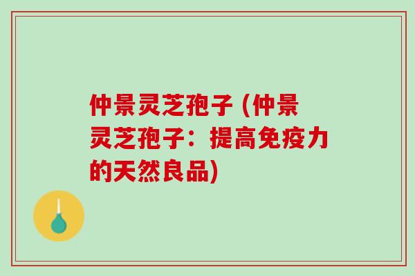 仲景灵芝孢子 (仲景灵芝孢子：提高免疫力的天然良品)