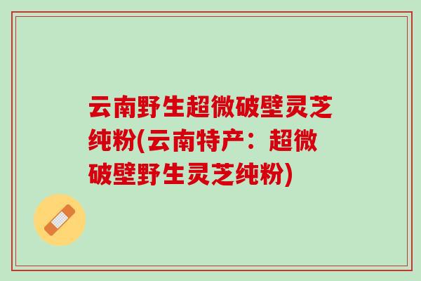 云南野生超微破壁灵芝纯粉(云南特产：超微破壁野生灵芝纯粉)
