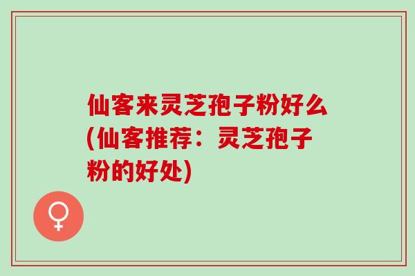 仙客来灵芝孢子粉好么(仙客推荐：灵芝孢子粉的好处)