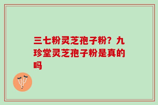 三七粉灵芝孢子粉？九珍堂灵芝孢子粉是真的吗