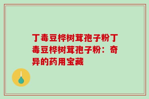 丁毒豆桦树茸孢子粉丁毒豆桦树茸孢子粉：奇异的药用宝藏