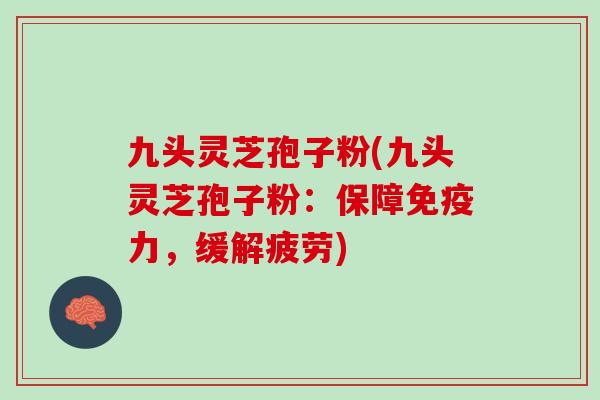 九头灵芝孢子粉(九头灵芝孢子粉：保障免疫力，缓解疲劳)