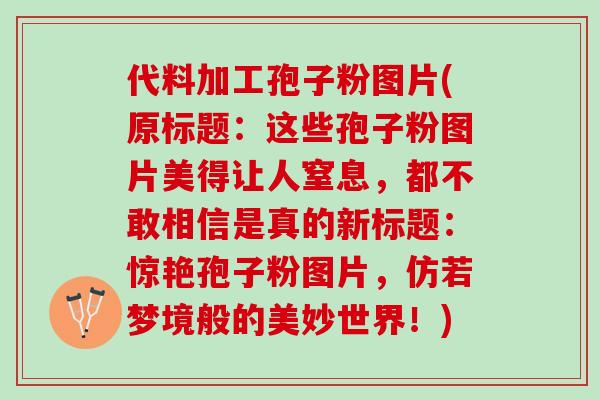 代料加工孢子粉图片(原标题：这些孢子粉图片美得让人窒息，都不敢相信是真的新标题：惊艳孢子粉图片，仿若梦境般的美妙世界！)