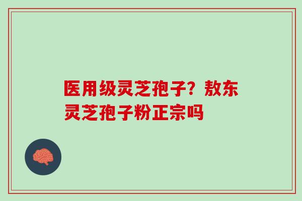 医用级灵芝孢子？敖东灵芝孢子粉正宗吗
