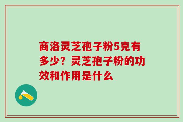 商洛灵芝孢子粉5克有多少？灵芝孢子粉的功效和作用是什么