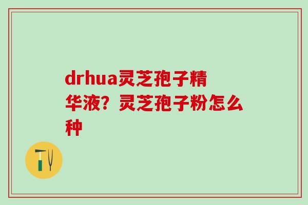 drhua灵芝孢子精华液？灵芝孢子粉怎么种