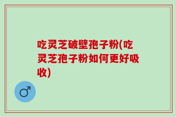 吃灵芝破壁孢子粉(吃灵芝孢子粉如何更好吸收) 吃灵芝破壁孢子粉(吃灵芝孢子粉如何更好吸收)
