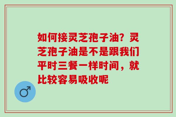 如何接灵芝孢子油？灵芝孢子油是不是跟我们平时三餐一样时间，就比较容易吸收呢