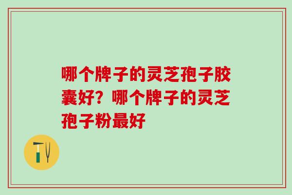 哪个牌子的灵芝孢子胶囊好？哪个牌子的灵芝孢子粉最好