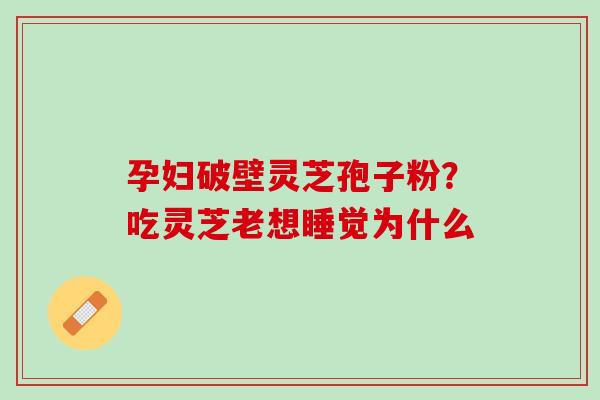 孕妇破壁灵芝孢子粉？吃灵芝老想睡觉为什么