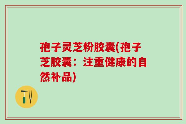 孢子灵芝粉胶囊(孢子芝胶囊：注重健康的自然补品)