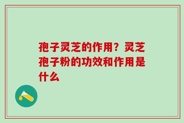 孢子灵芝的作用?灵芝孢子粉的功效和作用是什么 孢子灵芝的作用?灵芝孢子粉的功效和作用是什么