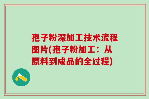 孢子粉深加工技术流程图片(孢子粉加工：从原料到成品的全过程)