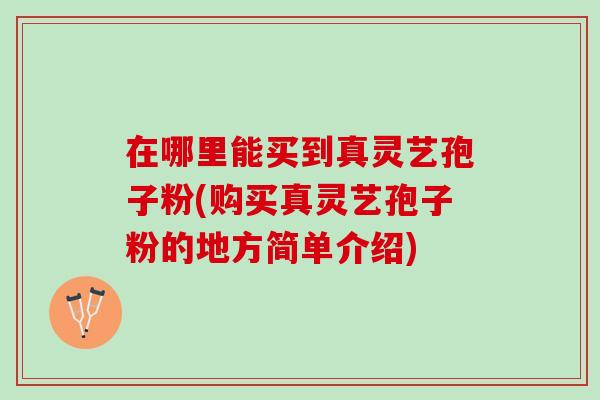 在哪里能买到真灵艺孢子粉(购买真灵艺孢子粉的地方简单介绍)