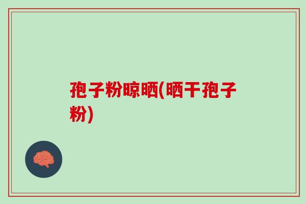 孢子粉晾晒(晒干孢子粉)