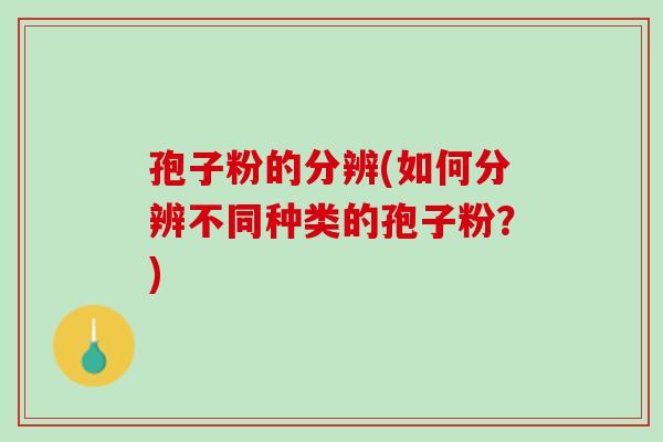 孢子粉的分辨(如何分辨不同种类的孢子粉？)