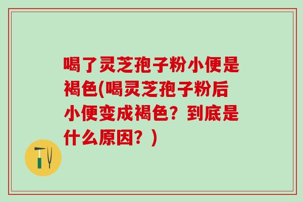 喝了灵芝孢子粉小便是褐色(喝灵芝孢子粉后小便变成褐色？到底是什么原因？)