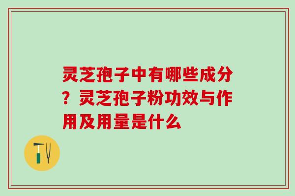 灵芝孢子中有哪些成分？灵芝孢子粉功效与作用及用量是什么