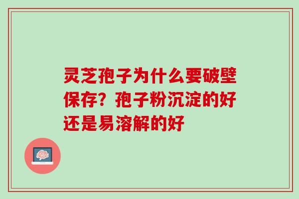 灵芝孢子为什么要破壁保存？孢子粉沉淀的好还是易溶解的好