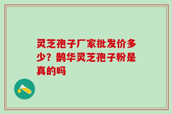 灵芝孢子厂家批发价多少？鹊华灵芝孢子粉是真的吗