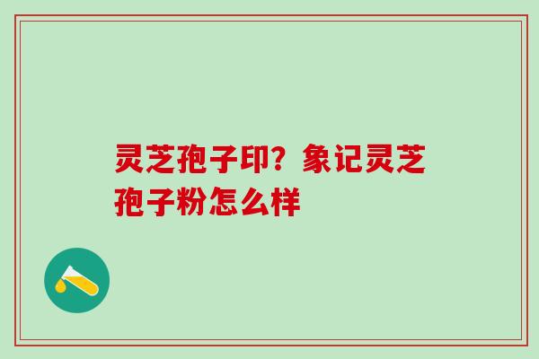 灵芝孢子印？象记灵芝孢子粉怎么样