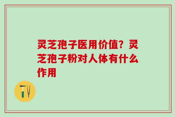 灵芝孢子医用价值？灵芝孢子粉对人体有什么作用