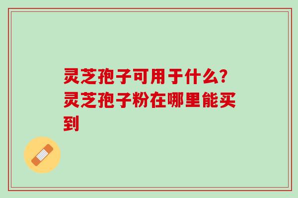 灵芝孢子可用于什么？灵芝孢子粉在哪里能买到