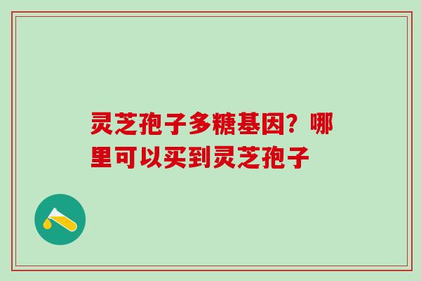 灵芝孢子多糖基因？哪里可以买到灵芝孢子
