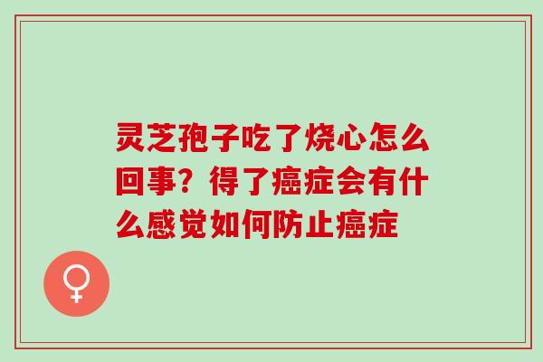 灵芝孢子吃了烧心怎么回事？得了癌症会有什么感觉如何防止癌症