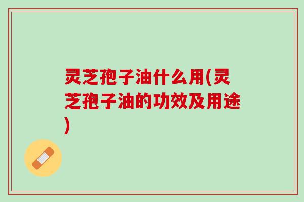 灵芝孢子油什么用(灵芝孢子油的功效及用途)