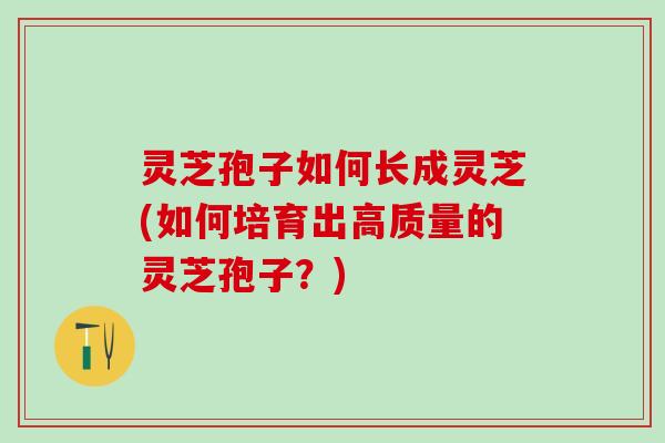 灵芝孢子如何长成灵芝(如何培育出高质量的灵芝孢子?) 灵芝孢子如何长成灵芝(如何培育出高质量的灵芝孢子?)