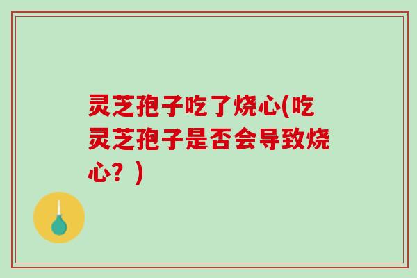 灵芝孢子吃了烧心(吃灵芝孢子是否会导致烧心？)