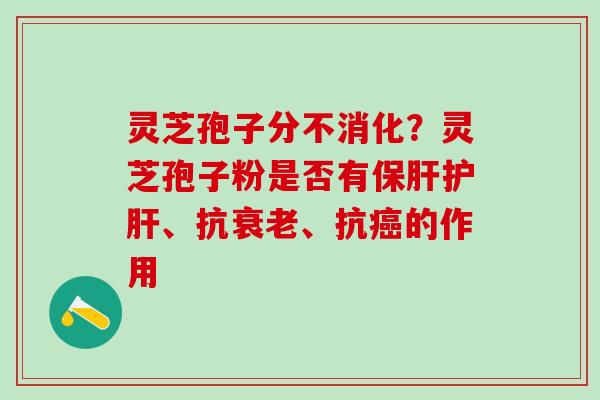 灵芝孢子分不消化?灵芝孢子粉是否有、抗、抗的作用 灵芝孢子分不消化?灵芝孢子粉是否有、抗、抗的作用