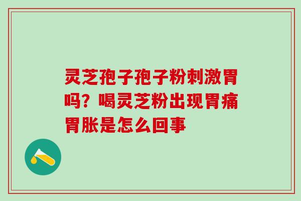 灵芝孢子孢子粉刺激胃吗？喝灵芝粉出现胃痛胃胀是怎么回事