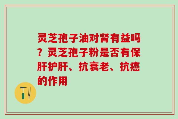 灵芝孢子油对肾有益吗？灵芝孢子粉是否有保肝护肝、抗衰老、抗癌的作用