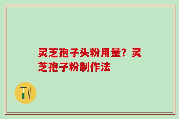 灵芝孢子头粉用量？灵芝孢子粉制作法