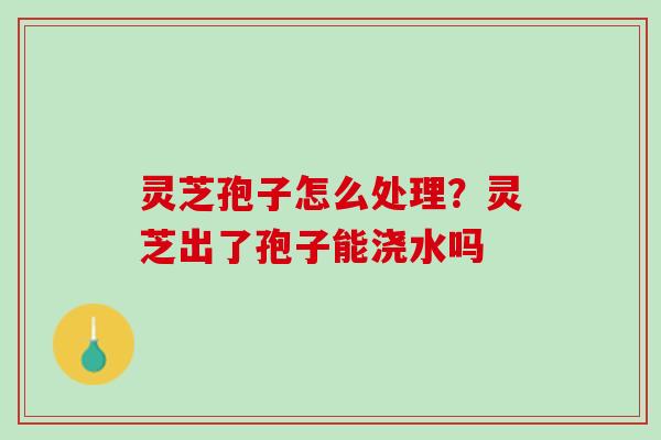 灵芝孢子怎么处理？灵芝出了孢子能浇水吗
